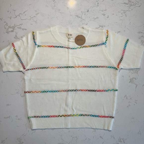 BiBi Multi Color Half Sleeve Sweater
